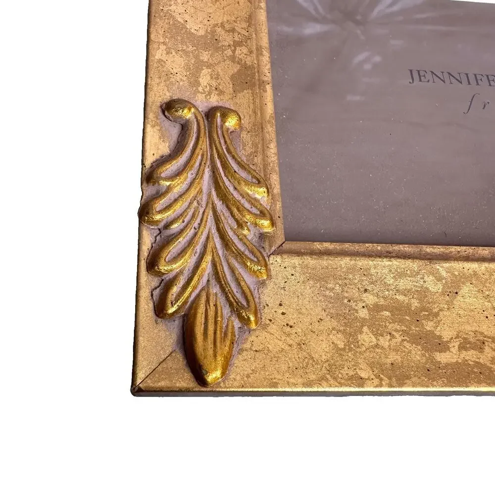 Jennifer Moore 5x7 Picture Frame Gold Ornate Resin Plastic With Glass